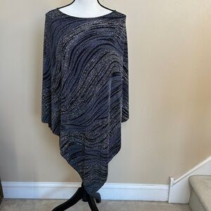 Chico's Sparkling Black & Silver Poncho